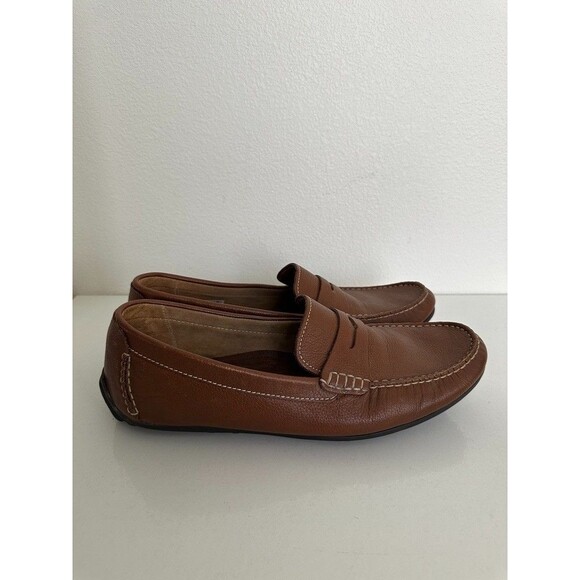 Cole Haan Kolin Limit Tan Tumbled Penny Loafer Pebbled Leather Brown Men's 13 - Picture 5 of 11